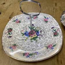 Vintage Staffordshire Midwinter Stylecraft China Cake Plate And Jam Dish