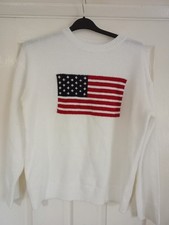 White Size XL Womens USA Flag
