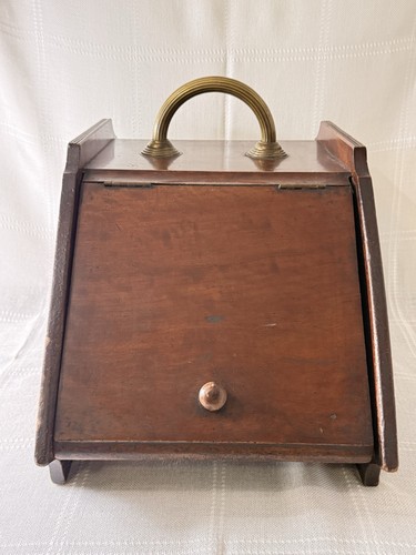 Antique wooden coal scuttle - antique,