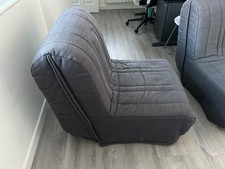 Sofabed Barn Clio steel grey fold out single chair bed with cushion (two of two)