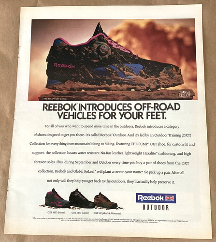 Reebok sneakers print - ad, 1991