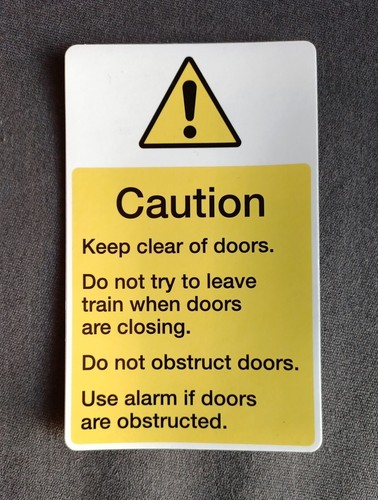 Genuine railway train - genuine, warning