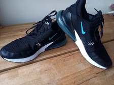 NIKE AIRMAX 270 Black Light Blue Trainers DD7120-001 size 10 WIPEDCLEAN GOODCOND