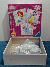 ARIEL, SNOW WHITE, CINDERELLA - 3 PROGRESSIVE DISNEY JIGSAW PUZZLES - COMPLETE