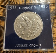 1935 King George V Silver Jubilee Crown Coin Rocking Horse .500 Silver