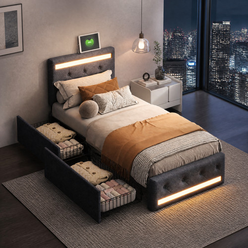 Upholstered 3ft single led - 3ft,