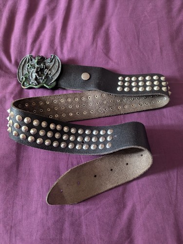 Triple studded leather belt - studded,