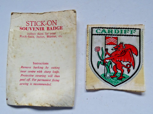 Vintage cloth badge - vintage, cardiff
