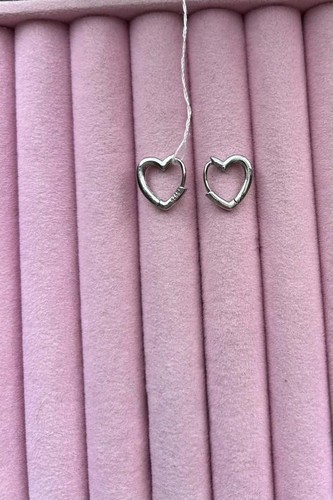 Dainty silver thick heart - thick,