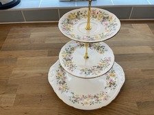 Colclough Hedgerow Bone China 3 Tier Cake Stand Used