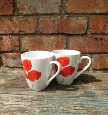 Viners Red Poppy Mugs Fine