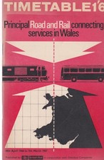 WALES BUS TIMETABLE BOOK PRINCIPAL ROAD & RAIL SERVICES APR 1966 WITH ROUTE MAP