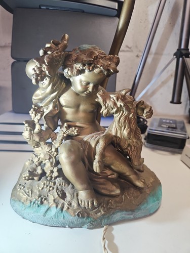 Antique cherub with - cherub, table
