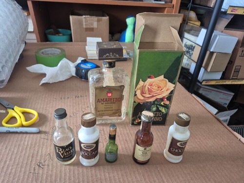 Empty small liquor bottles - empty,