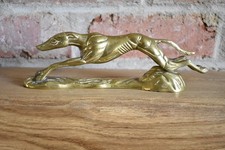Vintage Brass Racing Greyhound Ornament Statue Figure Running Shelf Display (K)
