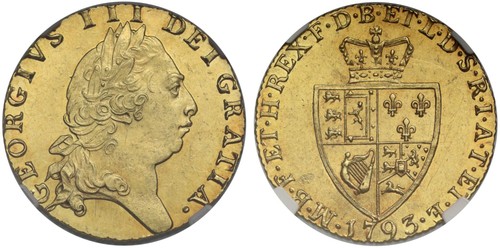 George iii 1793 guinea - iii, guinea,