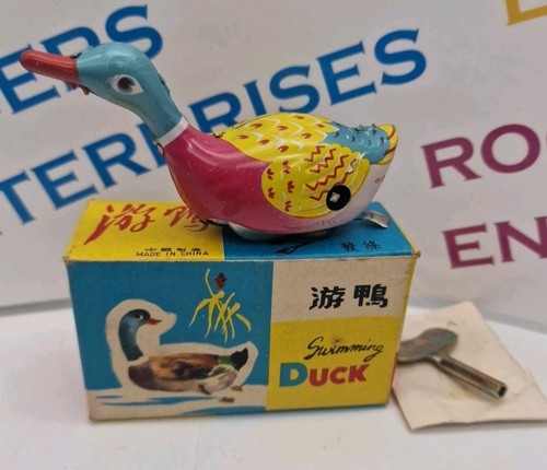 Vintage swimming duck - vintage,