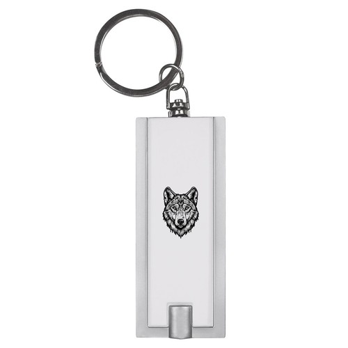 Wolf portrait led keyring - 'wolf, portrait'