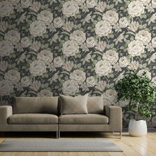 Muriva Fayre Floral Cream/Black Wallpaper 194302 (Clearance Price