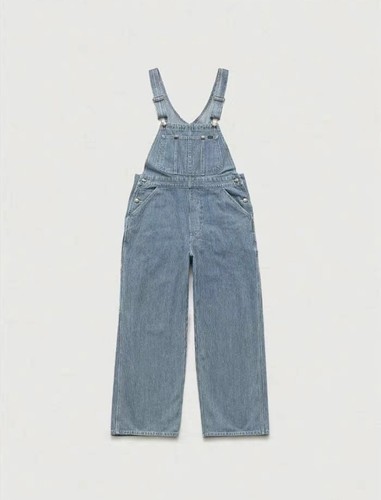 Blue stripy dungarees - stripy, 100%