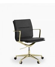 Bria Low Back Office Chair, Black & Brass