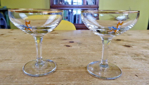 Pair babycham glasses - babycham,
