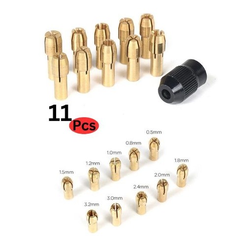 11pcs brass drill 3 - brass, 0.5-3.2mm