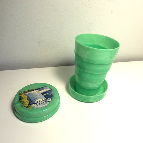 Vintage collapsible cup green - collapsible,