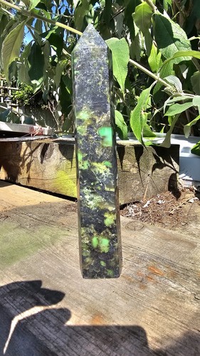 Large green opal crystal tower