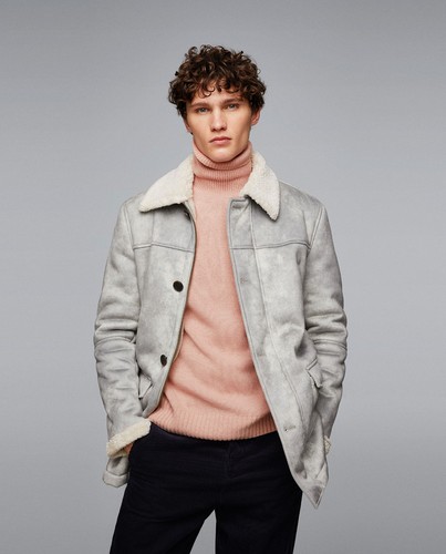 Zara man grey faux - zara,