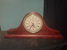 Highlands Quartz Mantel Clock In A Wood Napoleon-style Case. Working Order VGC