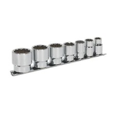 Sealey WallDrive Socket Set 7 Piece 3/8" Square Drive Whitworth Socket Set