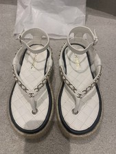 Chanel White Sandals 36