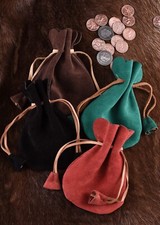 Black Suede Leather Pouch