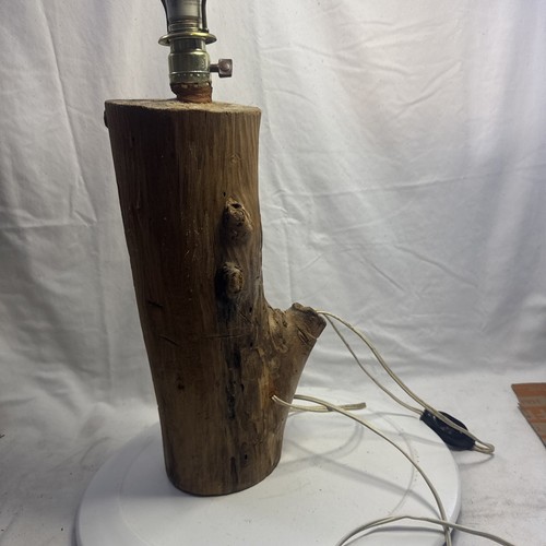 Vintage wood log table lamp - vintage,