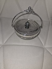 Antique Silver Plated and Cut Glass Sugar Bowl with Lid