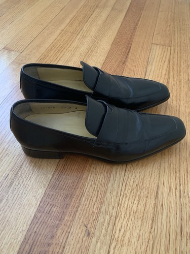 Santoni black leather loafers - santoni,