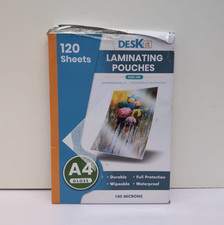 Deskit Laminating Pouches A4, Glossy, 120 Sheets,  Clear(packaging damaged)