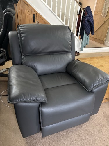 Grey leather recliner super - -,