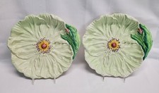 Vintage Carlton Ware Green Poppy Buttercup 8" Plates Bowls SET of TWO