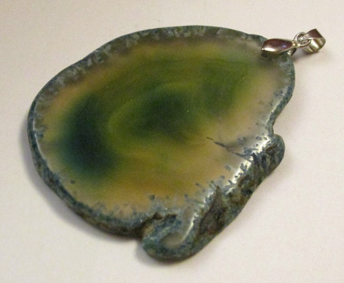 Natural agate slice pendant - slice,