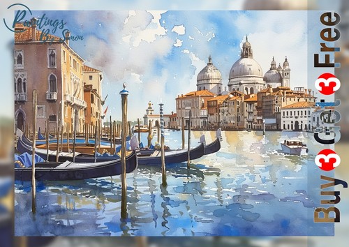 Venice watercolor cityscape - venice,