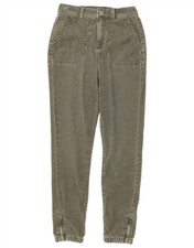 MARKS & SPENCER Womens Corduroy Trousers UK 10 Small W28 L30  Green JO12