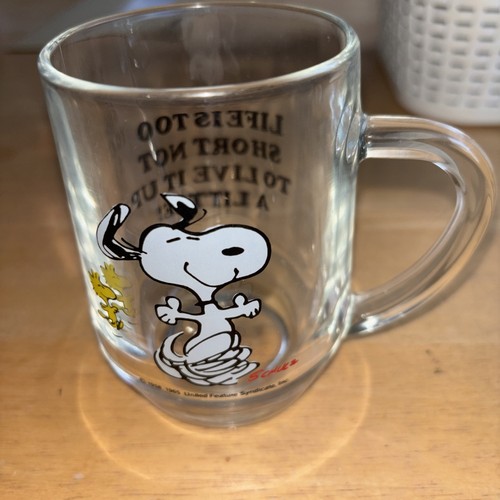 Snoopy penauts glass mug - snoopy,