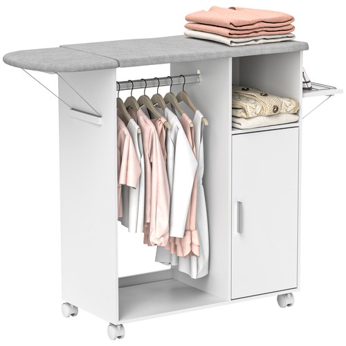Homcom rolling ironing board - rolling,