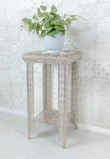 Silver embossed metal glass - silver,