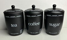Expressions Rayware Dark Brown Ceramic Tea coffee sugar cannisters