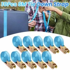 10Pcs Endless Ratchet Lashing Straps Tie Down Straps 6Mx25mm Cargo Lashing 800kg