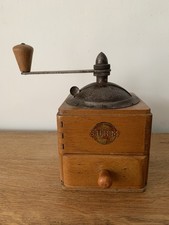 Vintage French Wooden Coffee Grinder SURM Rustic Kitchen 