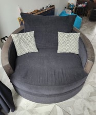SCS Macie Large Twister Swivel Sofa  Chair 2 seater - Grey